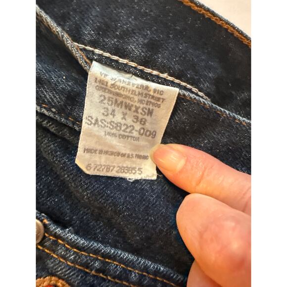 Vintage Wrangler Twenty X Jeans 34x38 Dark Wash Made USA Fabric Western Rodeo - Picture 3 of 11